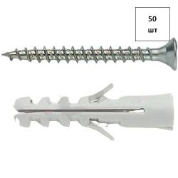 Дюбель Е/VA 10х50 (распор.+пот.саморез) нейл. 50шт FORTLUFT sts032281