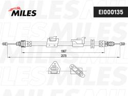 EI000135 Трос ручного тормоза FORD GALAXY 07-/MONDEO 06-/S-MAX 07- задний лев.