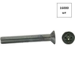 Винт 4х16 потай. DIN 965 оц. 16000шт FORTLUFT sts015805