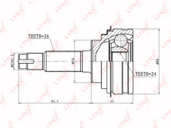 ШРУС TOYOTA CAMRY I-II/CARINA T150/170/COROLLA E80/90/RAV4 A10 1.6-2.0 83-00 нар CO-7508