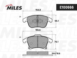 E100666 Колодки тормозные FORD MONDEO 15-/S-MAX 15- передние SemiMetallic