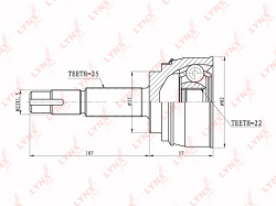 ШРУС NISSAN ALMERA(N15) 1.4 95-00/SUNNY 1.4-2.0D 90-95 нар. CO-5704