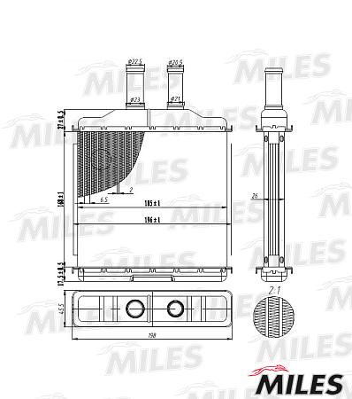 ACHB013 Радиатор отопителя CHEVROLET LACETTI 03-
