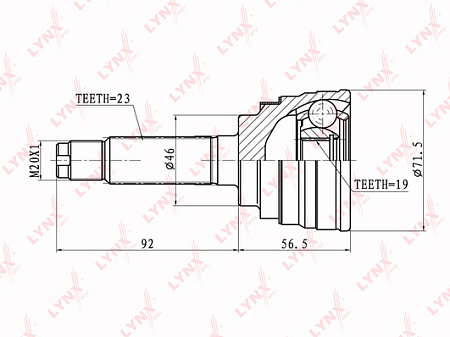 ШРУС DAEWOO MATIZ 0.8 98> нар. CO-1813