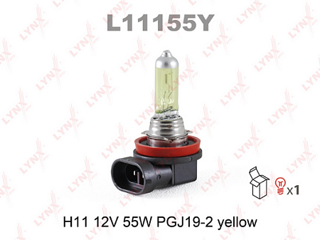 Лампа H11 12V 55W PGJ19-2 YELLOW L11155Y