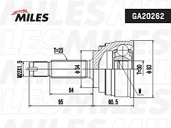 ШРУС MITSUBISHI GALANT/COLT 1.6-2.0 -95 нар. ga20262