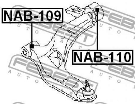 Сайлентблок рычага NISSAN PRIMERA 01-07 пер.подв. NAB-109