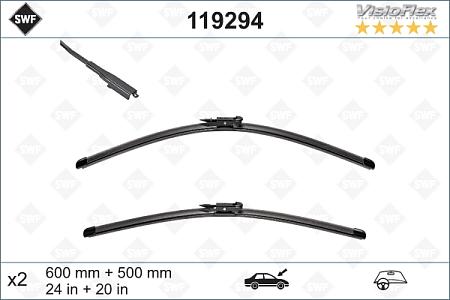 Щётки с/о 600/500мм Visiolflex 119 294