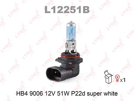 Лампа HB4 9006 12V 51W P22D SUPER WHITE L12251B