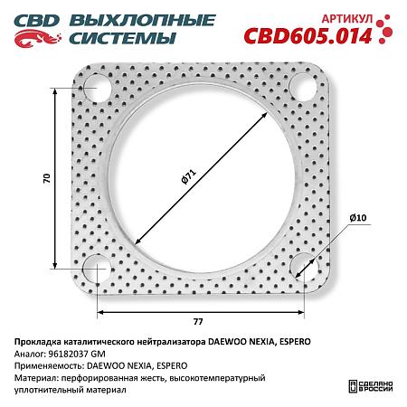 Прокладка каталитического нейтрализатора CBD605.014