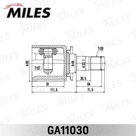 GA11030 ШРУС LAND ROVER DISCOVERY III 2010-2016 внутр. лев.