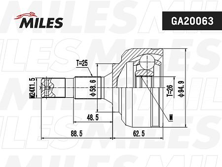 GA20063 ШРУС CITROEN C5 2.0 04- нар.