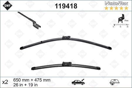 Щётки с/о 650/480мм VISIOFLEX 119 418