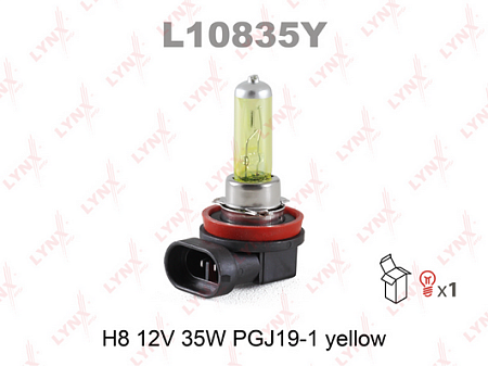 Лампа H8 12V 35W PGJ19-1 YELLOW L10835Y