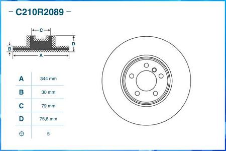 Тормозной диск передний C210R2089