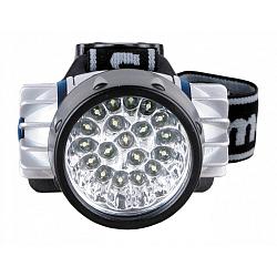 Camelion LED5323-19Mx (фонарь налобн, металлик,19 ультра ярк LED, 4 реж, 3XR03 в компл, пласт, блис) 8138